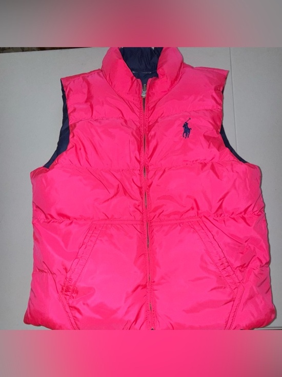 Polo Ralph Lauren Other - Polo by Ralph Lauren Hot Pink/Navy Quilted reversible Vest. Kids size L
